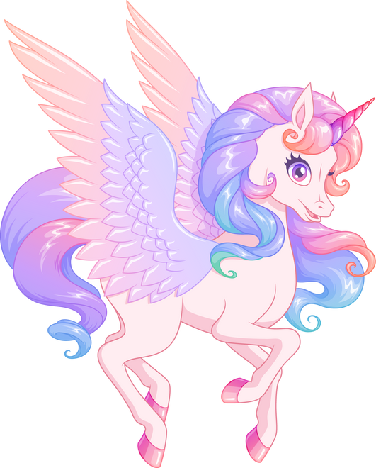 Smiling Unicorn with Wings