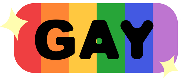 Rainbow Gay Lettering