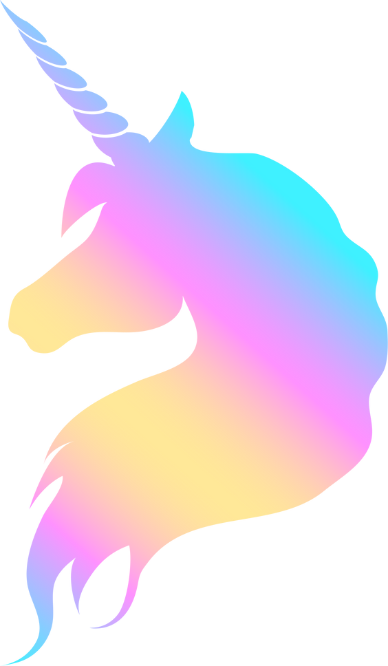 Rainbow unicorn head